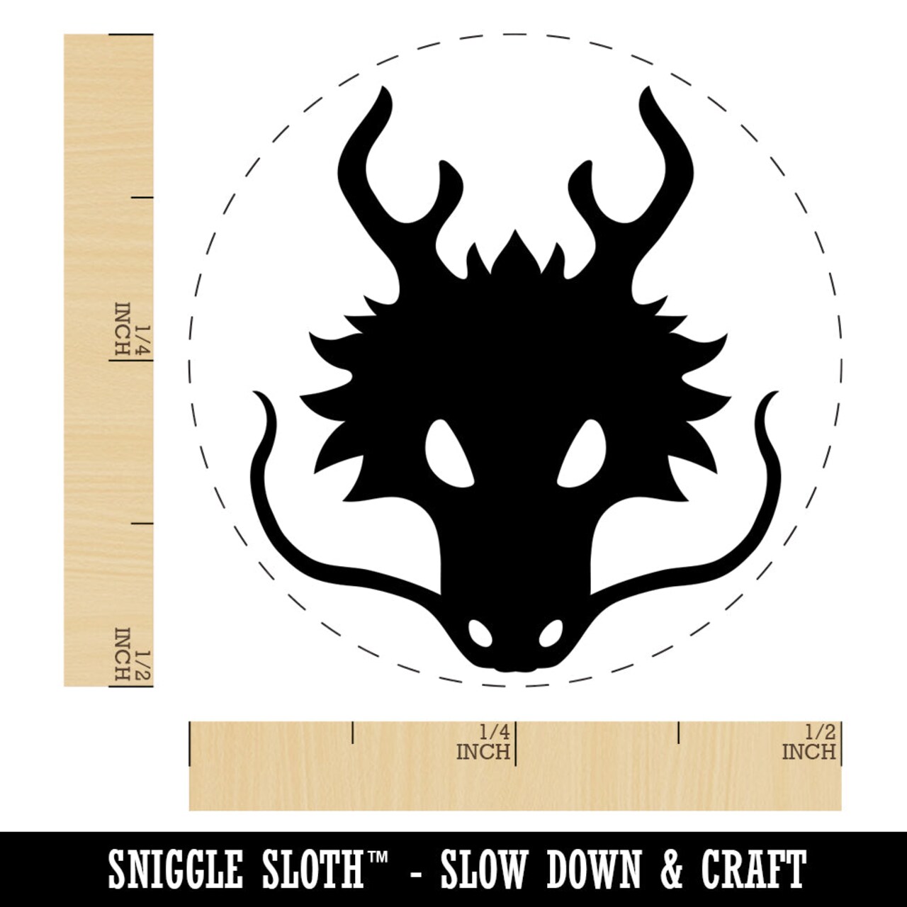Asian Dragon Head Self-Inking Rubber Stamp for Stamping Crafting Planners